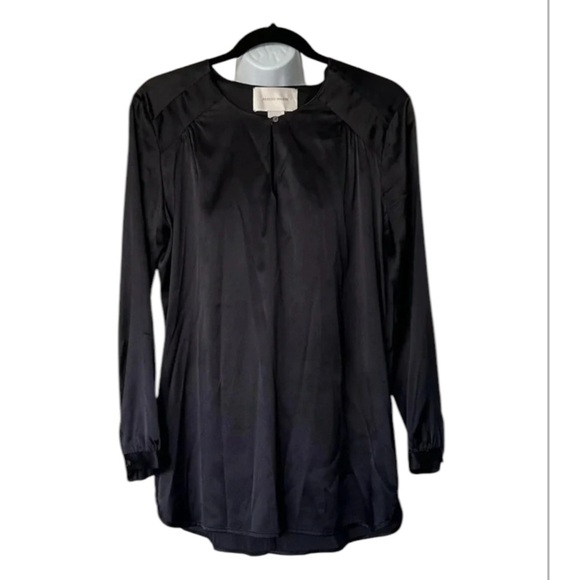 Brochu Walker stretch silk tunic black keyhole pockets Size S - Picture 1 of 6